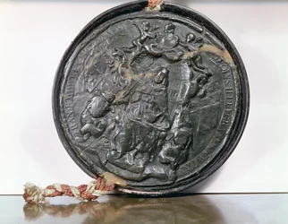 Das Siegel von König Karl II. (1630-85) aus einer Charta, die der Hudson Bay Company gewährt wurde